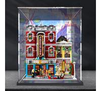 Vitrina acrílica, para modelo Lego 10312 Club Street View, vitrina transparente a prueba de polvo (solo caja de exhibición) (base negra)