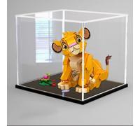Vitrina acrílica, para modelo Lego 43243 Lions, vitrina transparente a prueba de polvo (solo caja de exhibición) (base negra)