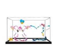 Vitrina acrílica para modelo Lego 43257 43249, caja expositora antipolvo de 3 mm, vitrina compatible con Lego 43257 43249 (modelo no incluido) (transparente 2 mm + espejo)