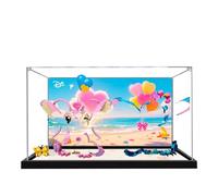 Vitrina acrílica para modelo Lego 43257 43249, caja expositora antipolvo de 3 mm, vitrina compatible con Lego 43257 43249 (modelo no incluido) (fondo de 3 mm + espejo)
