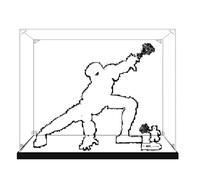 Vitrina acrílica para modelo Lego 76346, caja a prueba de polvo, caja de almacenamiento, caja transparente, caja expositora compatible con 76346 (solo caja) (2 mm + base de espejo)