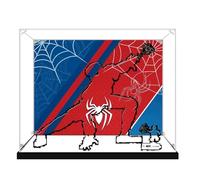 Vitrina acrílica para modelo Lego 76346, caja antipolvo, caja de almacenamiento, caja transparente, caja expositora compatible con 76346 (solo caja) (fondo + base de espejo A)