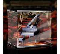 Vitrina acrílica para piano Lego con estructura de doble lámpara (arriba y abajo) 21323 Juego de construcción, caja transparente a prueba de polvo, solo vitrina, vitrina compatible con caja Lego 21323