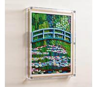 Vitrina acrílica transparente adecuada para el modelo Le-go 31220 Water Lily, caja de almacenamiento transparente, montaje en pared (solo vitrina)