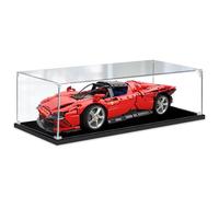 Vitrina Acrílica Transparente Antipolvo,para Lego Modelo Serie 10327 42056 42083 42096 42143 Grand Caja de Exhibición. (65x30x20cm, Base Negra)