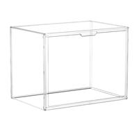 Vitrina acrílica transparente apilable cajas de plástico resistente al polvo con cierre magnético para figuras, libros, cosméticos, zapatos y bolsos, caja expositora, 36 x 22 x 27 cm