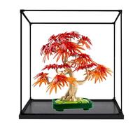 Vitrina acrílica transparente para Lego 10348 modelo bonsái de arce rojo, caja transparente, caja de almacenamiento, caja a prueba de polvo (modelo no incluido) (borde de aleación-A)