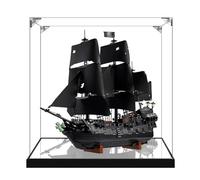 Vitrina acrílica transparente para Lego 10365 modelo de barco pirata, caja transparente, caja de almacenamiento, caja a prueba de polvo (modelo no incluido uded) (base de espejo de 3 mm)