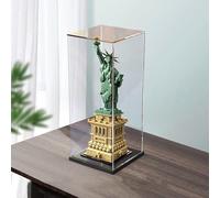 Vitrina acrílica Transparente para Lego 21042 Estatua de la Libertad, Vitrina a Prueba de Polvo Compatible con Lego 21042 (Modelo Lego no Incluido) A