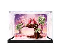 Vitrina acrílica transparente para Lego 21365 modelo Love Bird, caja transparente, caja de almacenamiento, caja a prueba de polvo (modelo no incluido) (fondo + base de espejo)