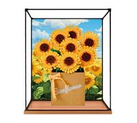 Vitrina acrílica transparente para Lego 40524 modelo de girasol, caja transparente, caja de almacenamiento, caja a prueba de polvo (modelo no incluido) (borde de aleación de fondo-B)