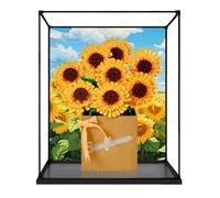 Vitrina acrílica transparente para Lego 40524 modelo girasol, caja transparente, caja de almacenamiento, caja a prueba de polvo (modelo no incluido) (borde de aleación de fondo-A)