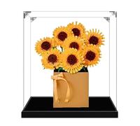 Vitrina acrílica transparente para Lego 40524 modelo girasol, caja transparente, caja de almacenamiento, caja a prueba de polvo (modelo no incluido) (base negra de 3 mm)