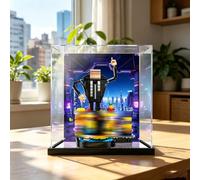 Vitrina acrílica transparente para LEGO 75582 Despicable Me 4: Gru and the Min, caja expositora acrílica a prueba de polvo, protección UV, ajuste personalizado 75582 (fondo A)