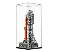 Vitrina acrílica transparente para LEGO Icons 10341 NASA Artemis SLS Rocket - Funda protectora para modelo de coleccionista (solo caja de exhibición) (fondo negro de 3 mm)