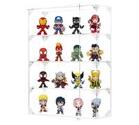 Vitrina acrílica, vitrina transparente de 4 niveles para mini figuras Funko Pop, montado en la pared o escritorio, caja de exhibición a prueba de polvo para coleccionables, mini juguetes, figuras de