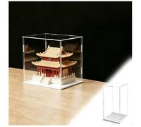Vitrina Acrílico Vitrina Grande para Muñecas De Acrílico, Funda Protectora Antipolvo Caja Transparente - Vitrinas De Cristal Alternativas para Esculturas(White Base,30x25x25cm)