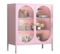 Vitrina ajustable rosa, varios colores, una sola capa, soporta hasta 80 gatos, tamaño: 31.5 x 15.7 x 40.1 pulgadas