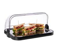 Vitrina Buffet APS - Capuchón abatible Transparente por Ambos Lados, un Cuenco, una Bandeja de Acero Inoxidable y Dos baterías de refrigeración - Fabricado en Alemania