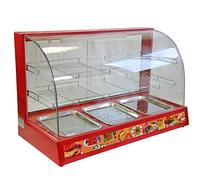Vitrina Calienta Comida Eléctrica 90cm con 3 Bandejas Acero Inox,Luz Interna+2 Puertas Corredizas 220V 1200W Calentador Comida Buffet 24 Meses Garantía Eléctrica para Cocinas Bares Restaurantes