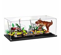 Vitrina Compatible con Lego 76956 Jurassic Park T. Rex Breakout, Expositor acrílico Antipolvo para Lego 76956 (Modelo Lego no Incluido)(Black Base)