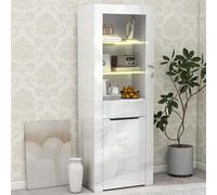 Vitrina con luces LED, estantería para libros, archivador, armario de pie, armario de almacenamiento con estantes, armario de cocina, armario de libros, para cocina, salón