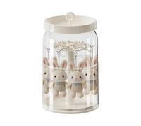 Vitrina - Contenedor transparente para muñecas, llavero giratorio de 360 grados con función de acceso de cubierta cerrada, ideal para la habitación de los niños, sala de estar, mesita de noche