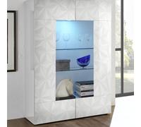 Vitrina de 2 puertas en cristal PRISMA, color blanco