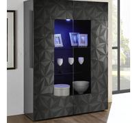 Vitrina de 2 puertas en cristal PRISMA, color negro