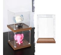 Vitrina de Acrílico Caja Expositora Acrílica Apilable para Figuras de Muñecas de Juguete Altas, Vitrina Grande Transparente con Base de Madera, 10/15/20/25/30/35/40/45 cm(50x40x15cm(20"x16"x6"))
