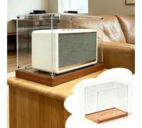 Vitrina de Acrílico Caja Expositora Acrílica con Base de Madera Fácil Limpiar, Contenedor Largo Guardar Figuras Acción, Manualidades Trofeos Caja Organizadora Transparente(40x20xH40cm/16x8x16in)