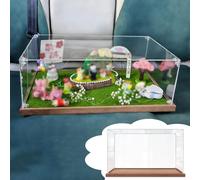 Vitrina de Acrílico Caja Larga Dioramas/Vitrina Acrílica con Base Madera, Resistente Al Polvo, Cajas PVC Transparente Figuras Coleccionables, Cubierta para Cubo Exhibición(20x15x40cm(8"x6"x16"))