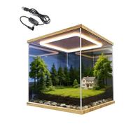 Vitrina de Acrílico Cubo de Exhibición Acrílico Resistente Al Polvo Con Luz, 10, 15, 20, 25, 30, 35, 40, 45, 50, 55 Y 60cm Vitrina Miniaturas Coches, Vitrina Transparente(20x20x20cm/8"x8"x8")