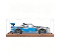 Vitrina de acrílico genérica para Le*-go 42210 NIS*san GT-R34 de carrera, caja de presentación antipolvo, compatible con Le*go 42210 (modelo no incluido) (Wood Tone-3mm)