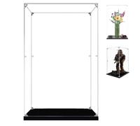 Vitrina de Acrílico Transparente para，Caja de Pantalla con Base Negra, Montar Vitrina a Prueba de Polvo, para Figuras de colección Juguetes Modelos Coches (30x30x50cm)