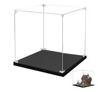 Vitrina de Acrílico Transparente para，Caja de Pantalla con Base Negra, Montar Vitrina a Prueba de Polvo, para Figuras de colección Juguetes Modelos Coches (30x30x30cm)