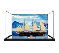 Vitrina de acrílico transparente para Lego 10335 Endurance Exploration modelo de barco, caja transparente, caja de almacenamiento, caja a prueba de polvo (modelo no incluido) (base de espejo + fondo