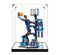 Vitrina de acrílico transparente para Lego 43010 Slam Dunk modelo de atleta, caja transparente, caja de almacenamiento, caja a prueba de polvo (modelo no incluido uded) (base de espejo de 2 mm)