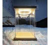 Vitrina de Acrílico Vitrina Acrílica Alta Transparente con Puerta Iluminación, Armario Almacenamiento Grande Y A Prueba Polvo Coleccionables, 15 20 25 30 35 40 45 50 60cm(35x40x50cm/14x16x20in)