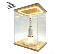 Vitrina de Acrílico Vitrina Acrílica Iluminación Puerta, Cubierta Antipolvo Objetos Colección, Miniaturas Coches, Organizadores Almacenamiento, 10/15/20/25/30/35/40/60cm(15x20x40cm/6x8x16in)