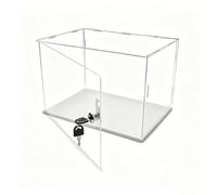 Vitrina de Acrílico Vitrina Alargada con Cerradura para Objetos de Colección, Caja Organizadora Muñecas Acrílico Transparente Apilable, Caja Expositora Sobremesa Miniaturas(20x10xH15cm/8x4x6in)