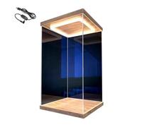 Vitrina de Acrílico Vitrina Alta de Acrílico con Puerta Iluminada y Luz LED, Cajas de Almacenamiento Y Exhibición de PVC para Coleccionables, Vitrina Grande A Prueba Polvo(20x20x35cm/8x8x14in)
