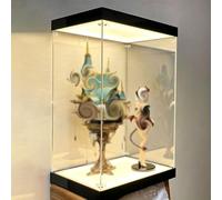Vitrina de Acrílico Vitrina de Acrílico Transparente con LED de 10 15 25 45 55 65Cm, Organizador Alto para Dioramas, Antigüedades Cascos, Caja Almacenamiento Escritorio(50x50xH50cm/20x20x20in)