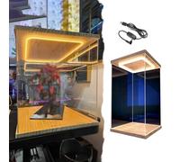 Vitrina de Acrílico Vitrina LED Alta Puerta (10/15/20/25/30/35/40/50/60cm), Caja Exhibición Acrílica Pequeña Grande Para Figuras Coleccionables, Armario de Almacenamiento(15x15x25cm/6x6x10in)