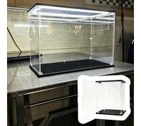 Vitrina de Acrílico Vitrina Rectangular Transparente Iluminada con Puerta, Caja de Almacenamiento de Plástico Para Zapatos, Modelos Pelotas Fútbol, vitrina Acrílica Amplia(50x25xH20cm/20x10x8in)