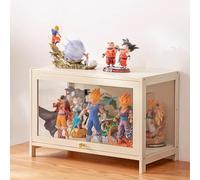 Vitrina de bambú transparente de 3 lados, resistente al polvo y sellada, almacenamiento multicapa para decoración del hogar coleccionable, 60 cm, un piso, muestra tus tesoros