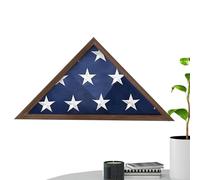 Vitrina De Bandera Funeraria - Marco De Escritorio De Madera, De Pared | Soporte De Pantalla De Almacenamiento De Bandera Conmemorativa con Cartelera Transparente para