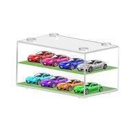 Vitrina de Coche Modelo Escala 1/64 Caja de Presentación Transparente Doble Capa Puede Contener 8 Piezas Vitrina para Colecciones de Coches 21,8x10,3x11,5 cm