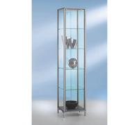 Vitrina de columna LINK 4 baldas, puerta batiente