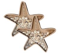 Vitrina de conchas marinas con cubierta acrílica, soporte de madera en forma de estrella para colección de conchas, vidrio de playa y tesoros, caja de presentación de decoración del hogar coster